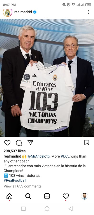 real madrid instagram post