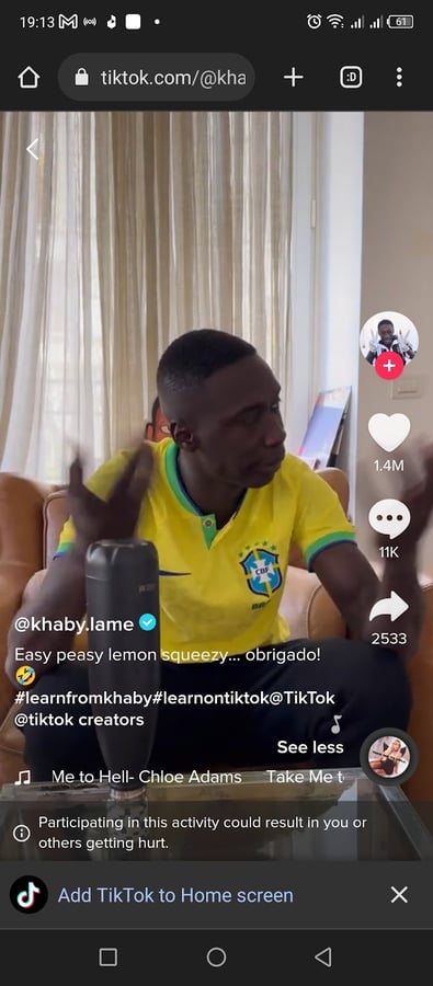 khaby lame tiktok screenshot