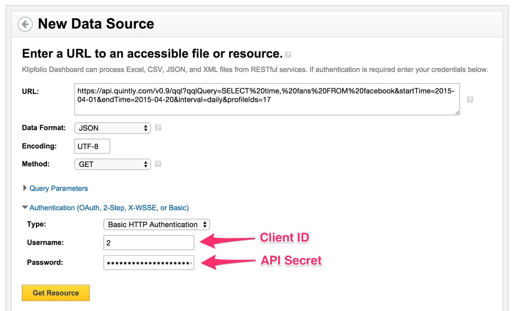 Klipfolio Data Source