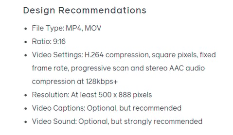 video specs